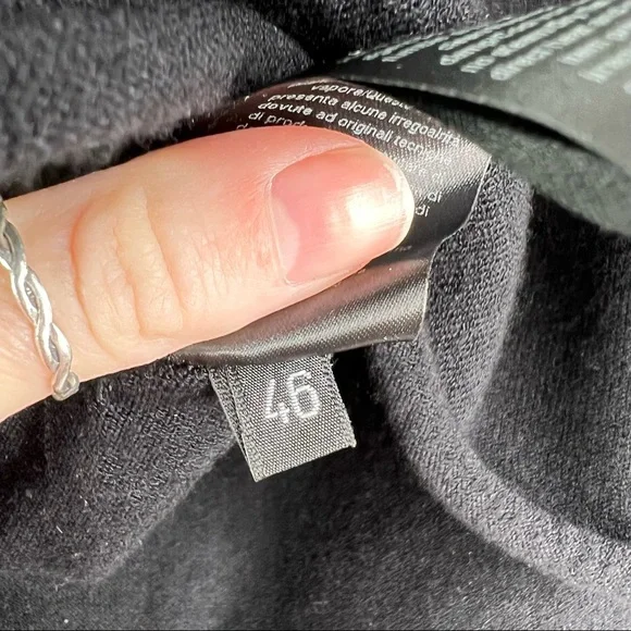 Isabel Benenato Black One Sleeve Sweater Top Asymmetrical Tie Side Crewneck 46 - Picture 5 of 5